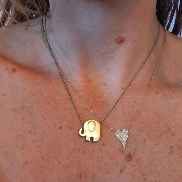 Gold Elephant Charm Necklace - Picture 1 of 2